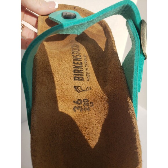 Birkenstock Gizeh Regular Fit Birko Flor Teal Jade Women US 5 (EU 36) Birko Flor - Picture 12 of 12